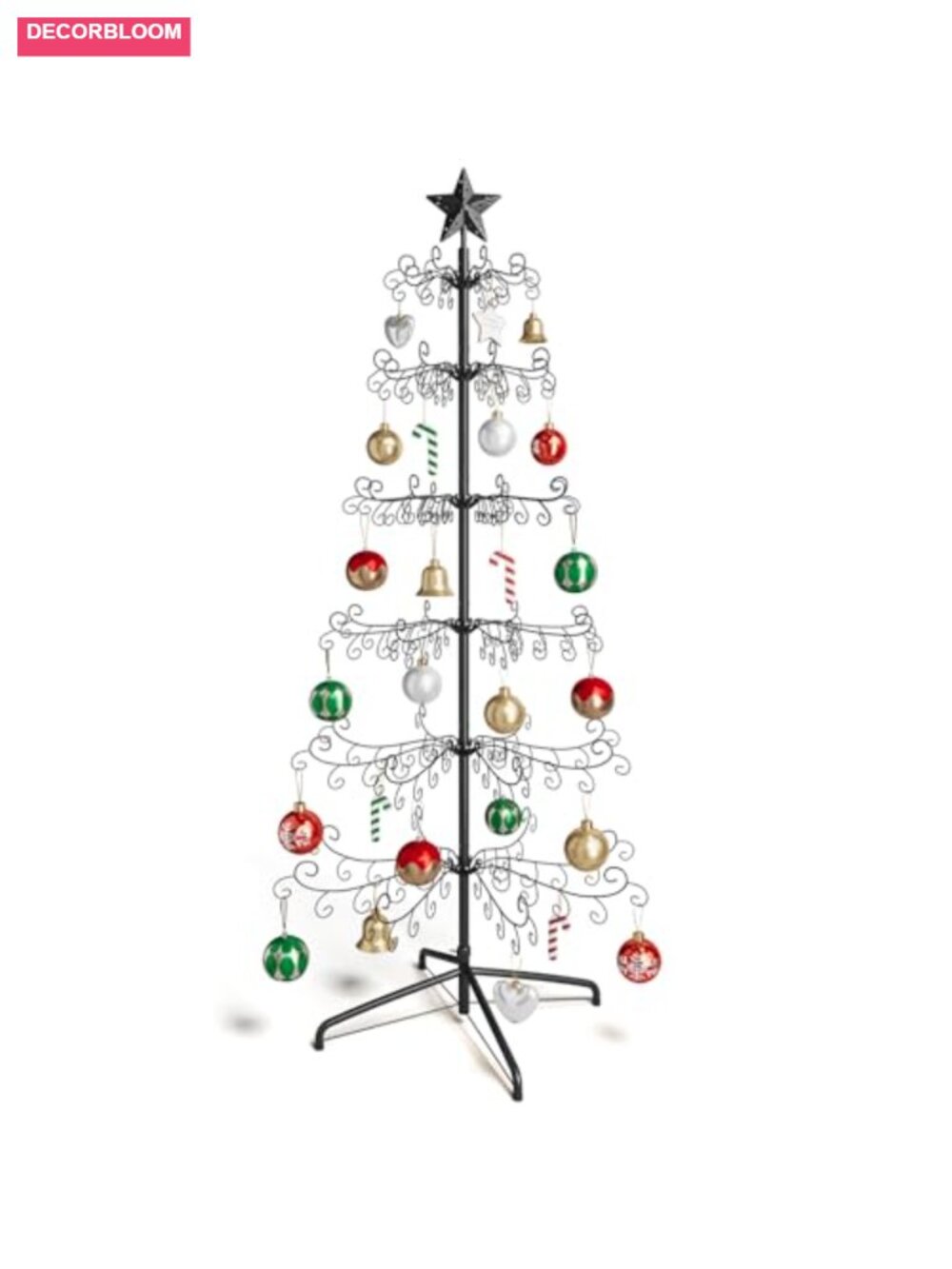 6 ft Christmas Ornament Display Stand Metal Tree Rack 240 Hooks